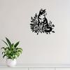 Metal Wall Art Cat On Branch with Flowers Leaves Black Elegant Home Decor Easter Mother Day Wedding Gift