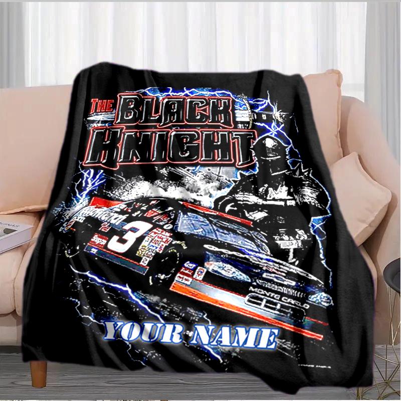 1PC Custom Name Black Knight Legend flannel blanket versatile, all-season throw suitable for the living room, bedroom, camping, travel, and gift