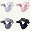 Ice Silk Material Full Face Cover UV Protection Sunscreen Hat Mask New Sun Cap and Mask  Summer Use