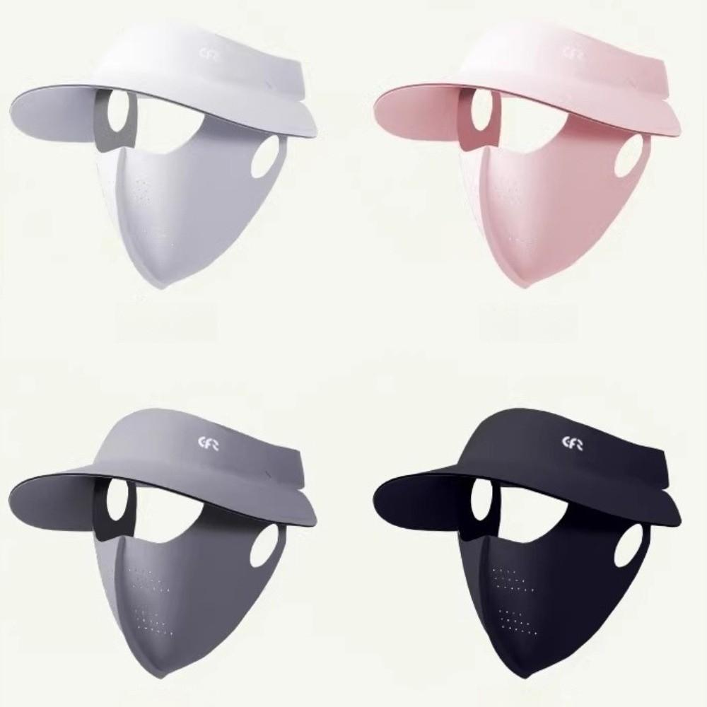 Ice Silk Material Full Face Cover UV Protection Sunscreen Hat Mask New Sun Cap and Mask  Summer Use