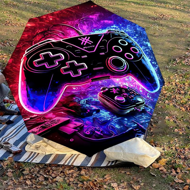 1PC Gamepad Neon Umbrella-8-Rib Reinforced, Automatic Open, Lightweight & Durable, Fashion Accessory for Outdoor, J0348
