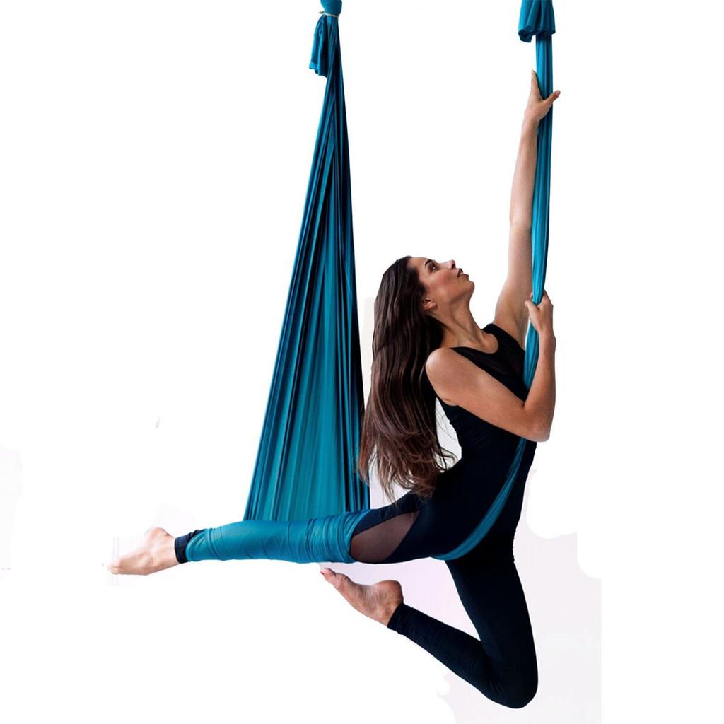Aerial Silk & Yoga Swing, 11 Yards, Aerial Yoga Hammock Kit with 100gsm Nylon Fabric, Full Rigging Hardware & Easy Set-up Guide, Antigravity Flying