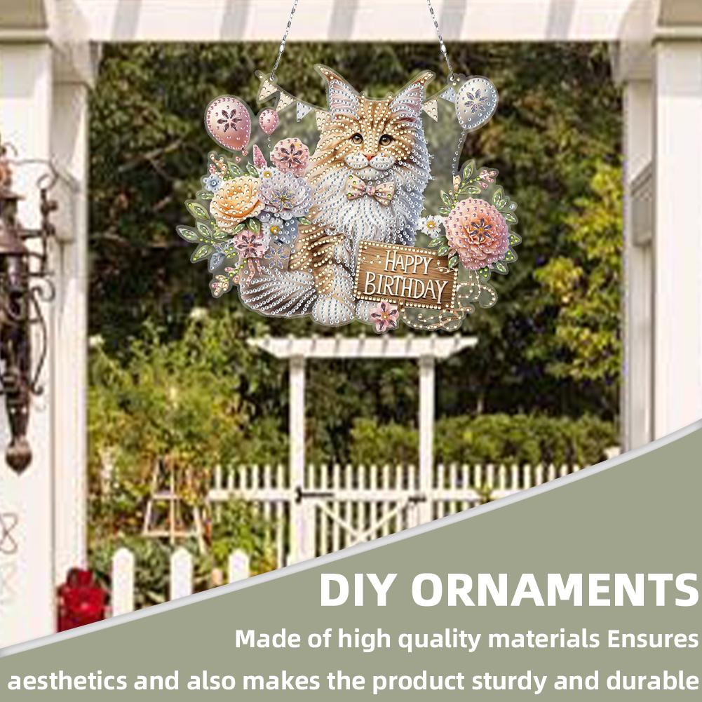 2D/Flat DIY Rhinestone Diamond Art Window Pendants Diamond Painting Set Diamond Art Pendant Window Hanging Art for Home Decor