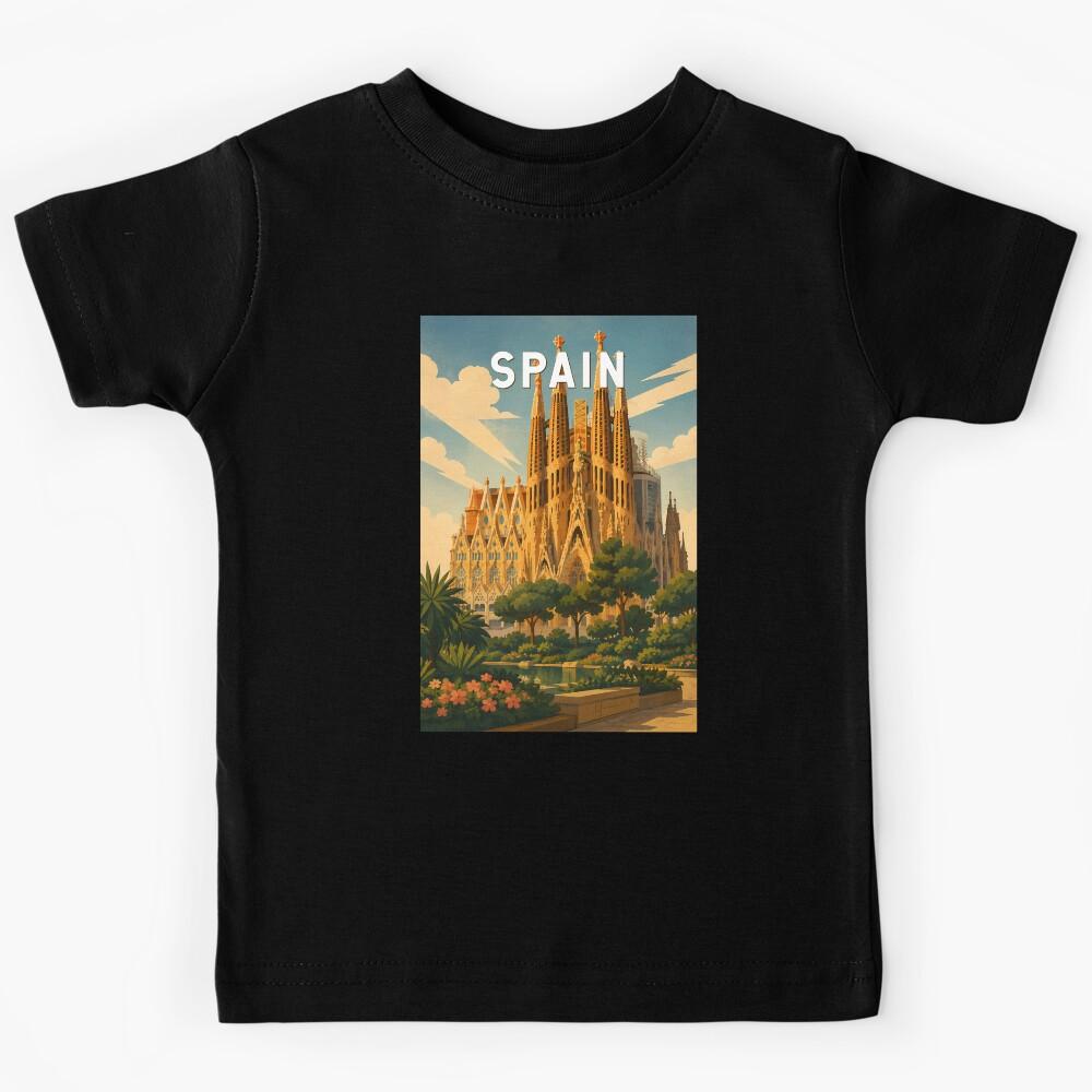 Spain Illustration Travel Art Vintage Kids T-Shirt 130