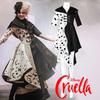 Cosplay šaty inspirované 101 dalmatiny Černobílá čarodějnice Cruella De Vil