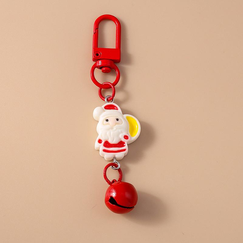 Cute Christmas Santa Clause Keychain Gingerbread Man Key Ring Pendant for Women Girls Handbag Decor DIY X'MAS Jewelry  Gifts