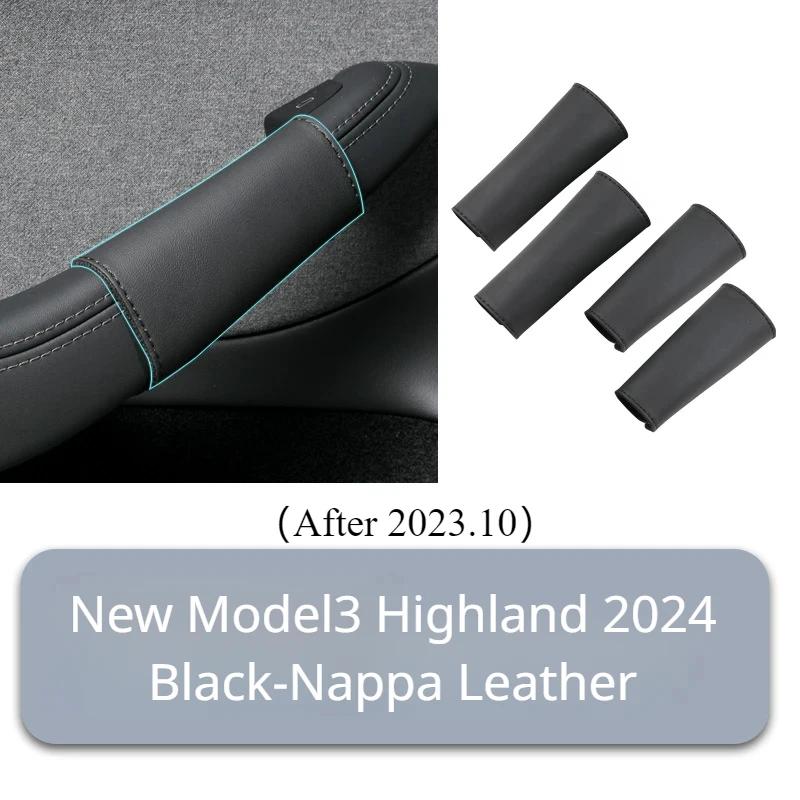 For Tesla Model 3/Y 2025-2025 Leather Protective Case 4PCS Car Door Inner Handle Protector Cover Door Handle Gloves Accessories