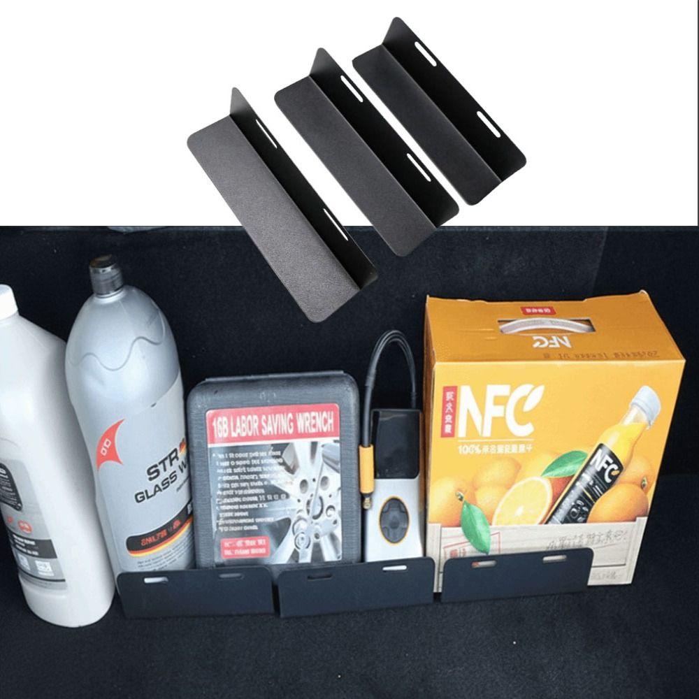 3pcs Sturdy Locking System Cargo Divider Adjustable Trunk Organizer Luggage Holder Automotive Cargo