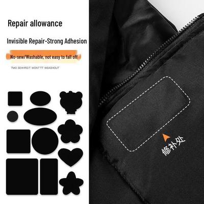 Zelfklevende Zwarte Donzen Jas Reparatie Patch - Wasbaar & Spoorloos