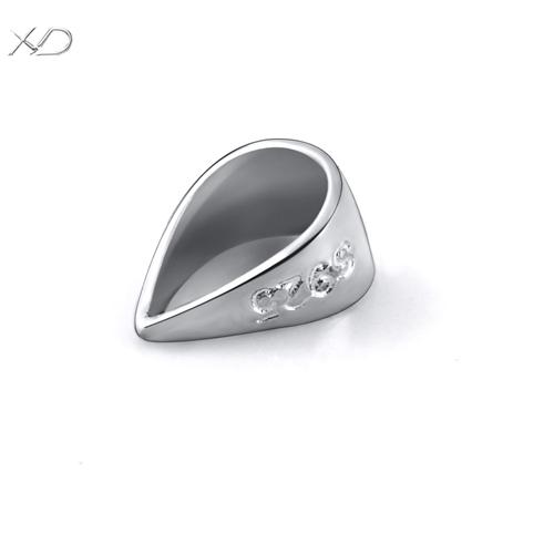 XD P024 925 Sterling Silver Cz Stones Drop Clasp Earring Pinch Bails Silver Melon Seed Button