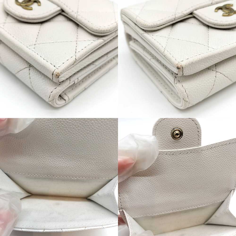 Used CHANEL MatrasseTri-fold wallet leather Women