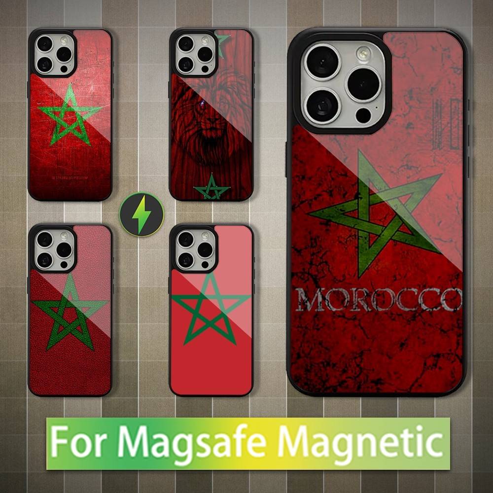 Flag Art M-Morocco Case For iPhone Mini,13,15,Pro,Max,For Magsafe,17,14,Plus,12,11,16,Magnetic Wireless Charging
