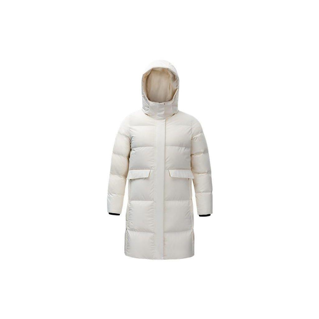 Anta Solid Color Logo Long Sleeve Down Jacket Women outerwear White 962247904-1
