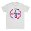 Rot Blau ICH UNTERSTÜTZE ICE Einwanderung und Zoll T-Shirt Herren Vintage Reine Baumwolle T-Shirts Rundhals Kurzarm T-Shirt 4XL 5XL Oberteile