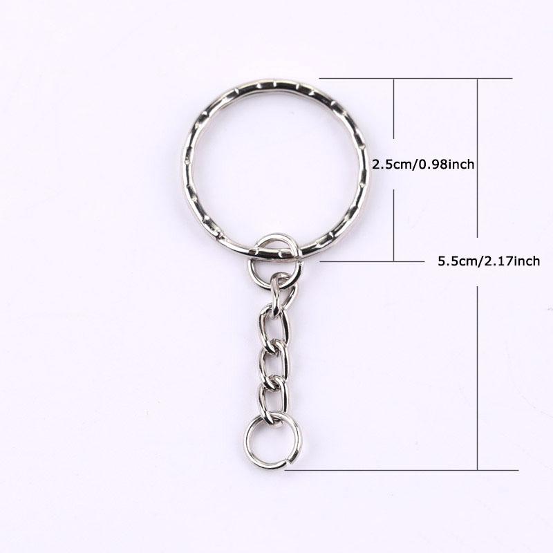 WTEMPO 100PCS Round Ring Stainless Steel Keychains Bags Keys Pendant Keychains Beads & Jewelry Making Keychains Set