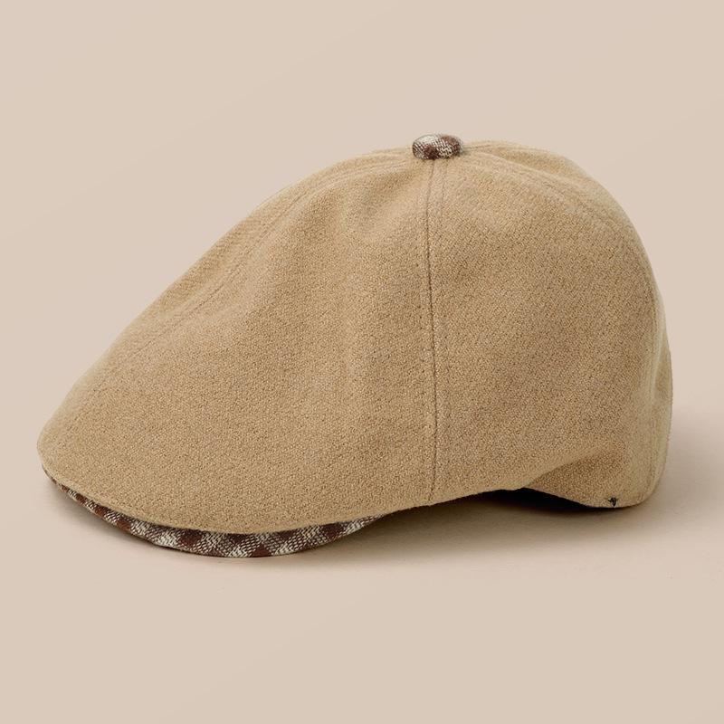 Artistic Japanese Retro Brown Newsboy Cap for Women with Large Head Circumference; Versatile, Face-Slimming, Trendy Wear.