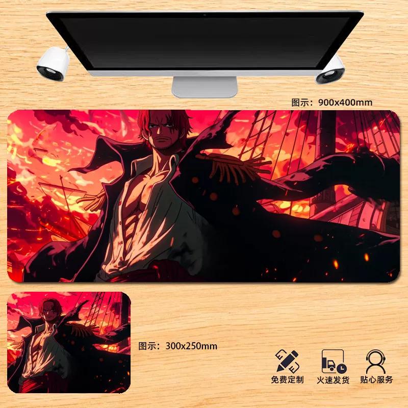 Japanese Anime ONE PIECE Leather Mouse Pad Oversized Boys Animation E-sports Game Keyboard Pad Monkey D. Luffy Computer Desk Pad Non-slip Mouse Pad