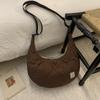New Winter Texture Simple Crossbody Bag Korean Style Embroidery Commuting Hobo Bag Fashi Casual and Versatile Shoulder Bag