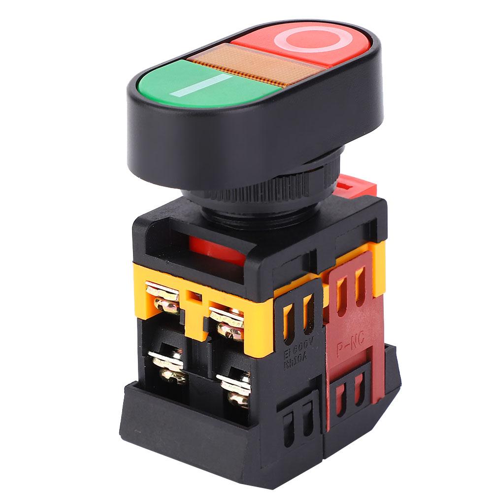 

APBB 22 25N Double Push Button Switch with LED Light NoNC Momentary Button Switch Type 1