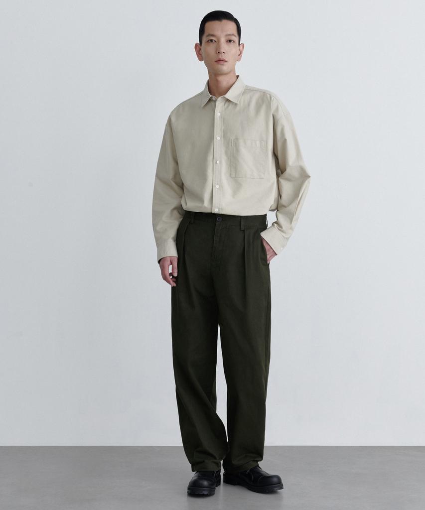 MUSINSA STANDARD Reverse One-Tuck Regular Fit Chino Pants [Khaki]