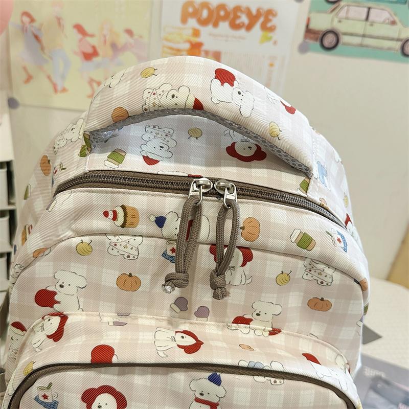 Large Capacity Backpack Cartoon Print Student Schoolbag