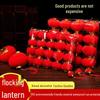 Small Red Flocked Lantern Ornament for Wedding & New Year Decoration