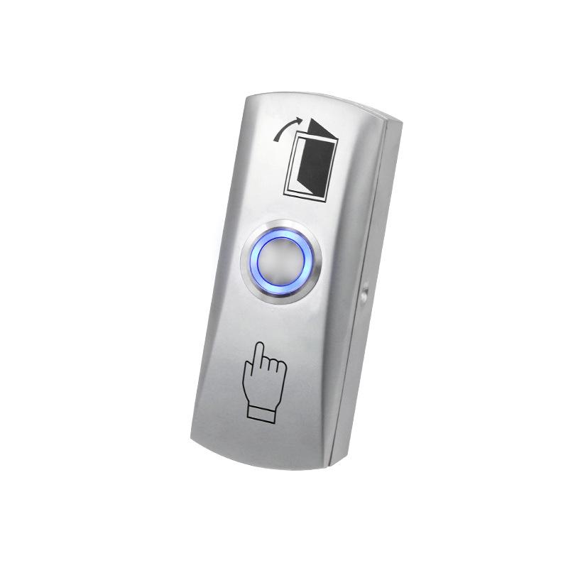 Narrow Frame Metal Exit Button Switch, Surface Mounted, Self-Resetting, Normally Open/Closed, Mini Type with Back Box.