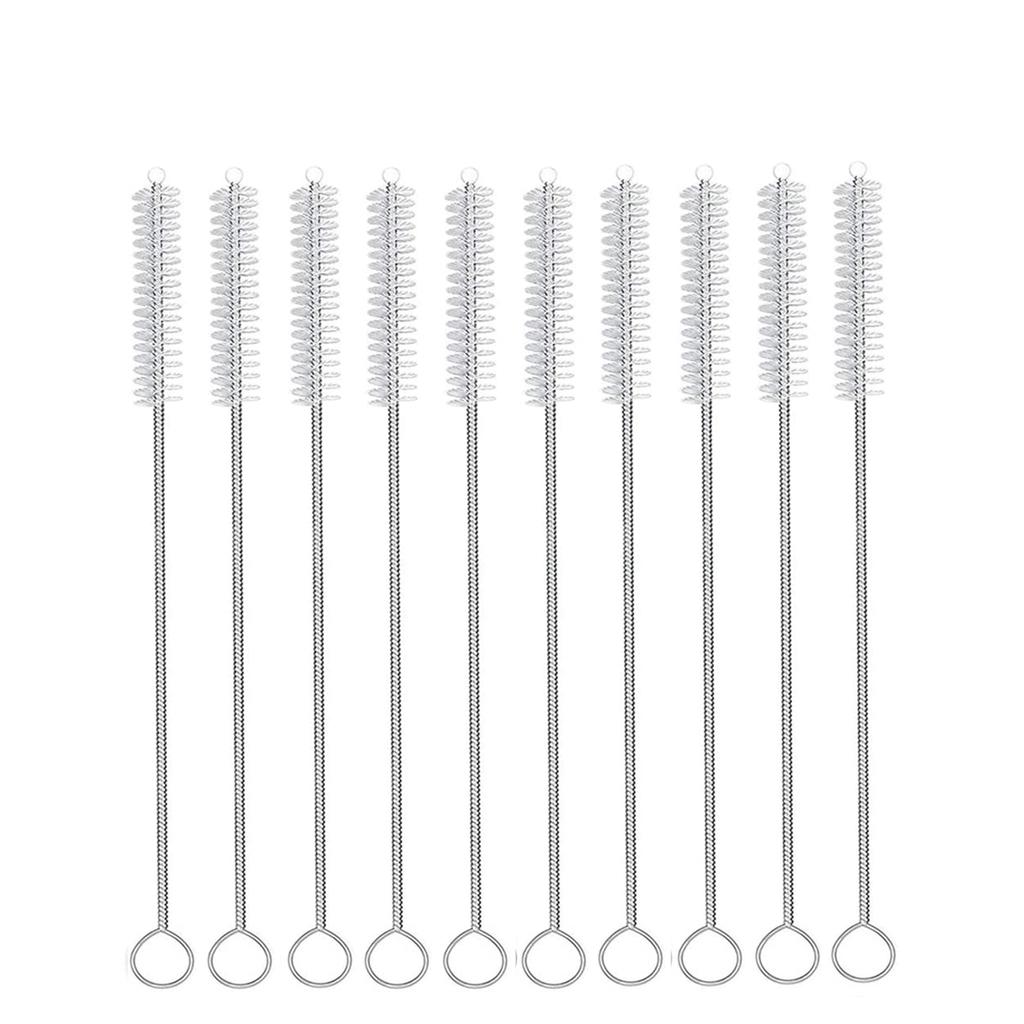 10Pcs Drinking Straw Cleaning Brush Kit Straw Tube Pipe Cleaner Nylon Stainless Steel Long Handle Cleaning Brushes for Straws