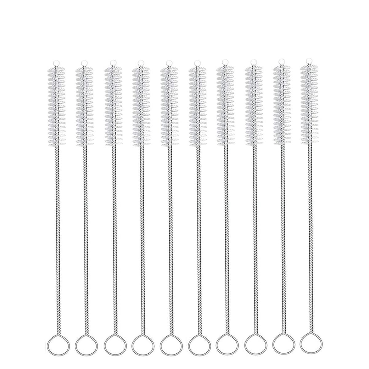 

10 шт. Набір щіток для чищення соломинки для соломинки. Щітки для чищення соломинок з нейлонової нержавіючої сталі з довгою ручкою. 10Pcs