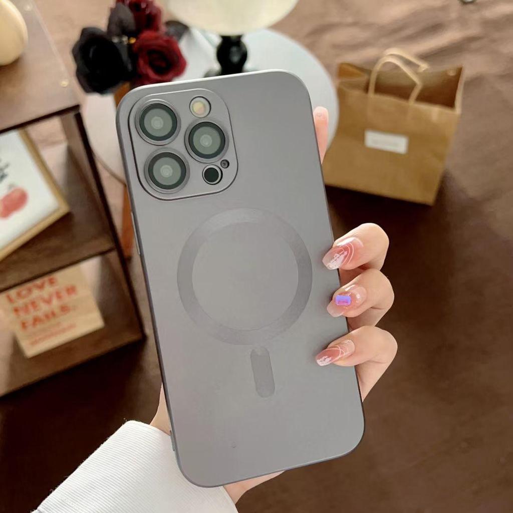 Matte Camera Lens Protective Magnetic Charge Bumper Phone Case For iPhone 17 Air 16 PM 15 14 Plus 13 12 11 Pro Max Soft TPU Silicone Shockproof Cover