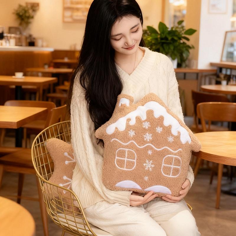 Christmas Gingerbread Man Series Plush Snowflake Brown Festive Decorations Doll Kawaii Toy Soft Pillow Cushion Gift For Children
