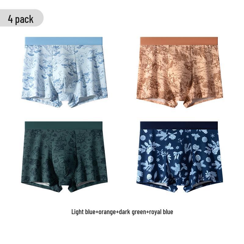 Herren Reine Baumwolle & Maulbeerseide Antibakterielle Boxershorts – Atmungsaktiv, Elastisch, Bequem Neuer Stil