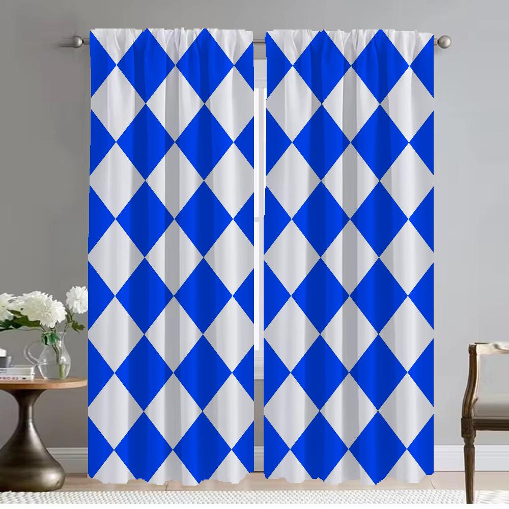 Geometrische Muster Polyester Vorhänge für Schlafzimmer Fenster Vorhang für Zimmer 2 Paneele Raumteiler Halloween Dekoration Jalousien Wohnzimmer