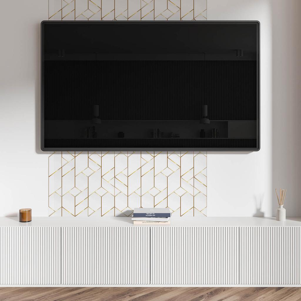 Samoprzylepny Panel Winylowy - Dekoracja Z Nadrukiem 100X50 Cm Geometryczny Wzór Linii