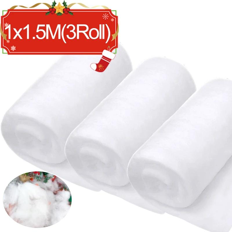 Artificial Snow White Christmas Decoration Fluffy Fiber Fake Snow Winter Tree Ornament Stuffing Material DIY Snowy Scene Decor
