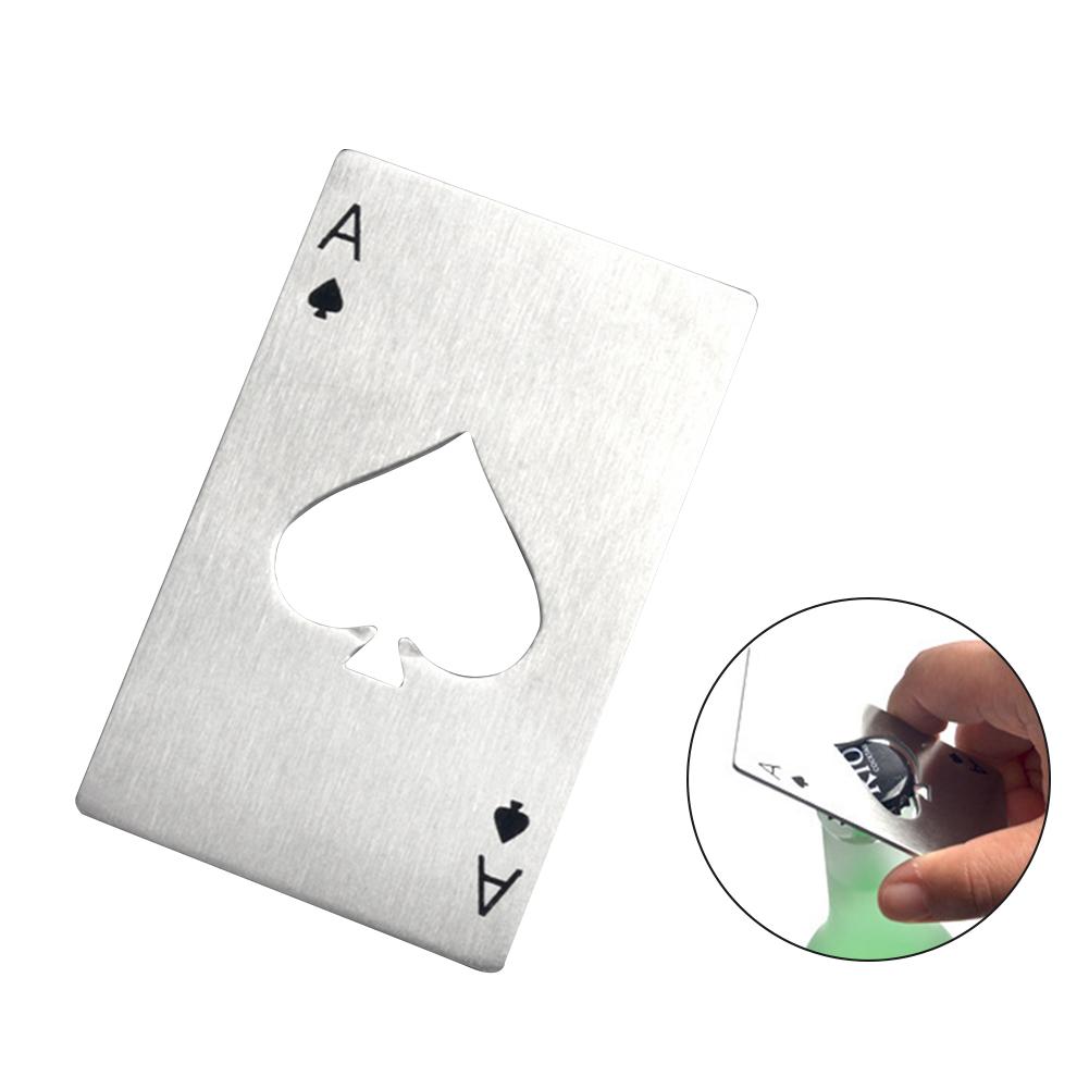 

Creative Poker Card Shaped Bottle Opener Stainless Steel Beer Wine Openers Cap Lifter Bar Kitchen Tool #982