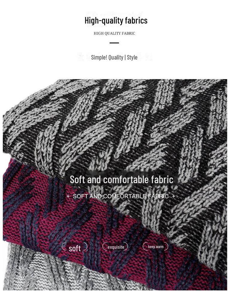 Modny męski szalik z grubej dzianiny wełnianej na jesień/zimę 2020.