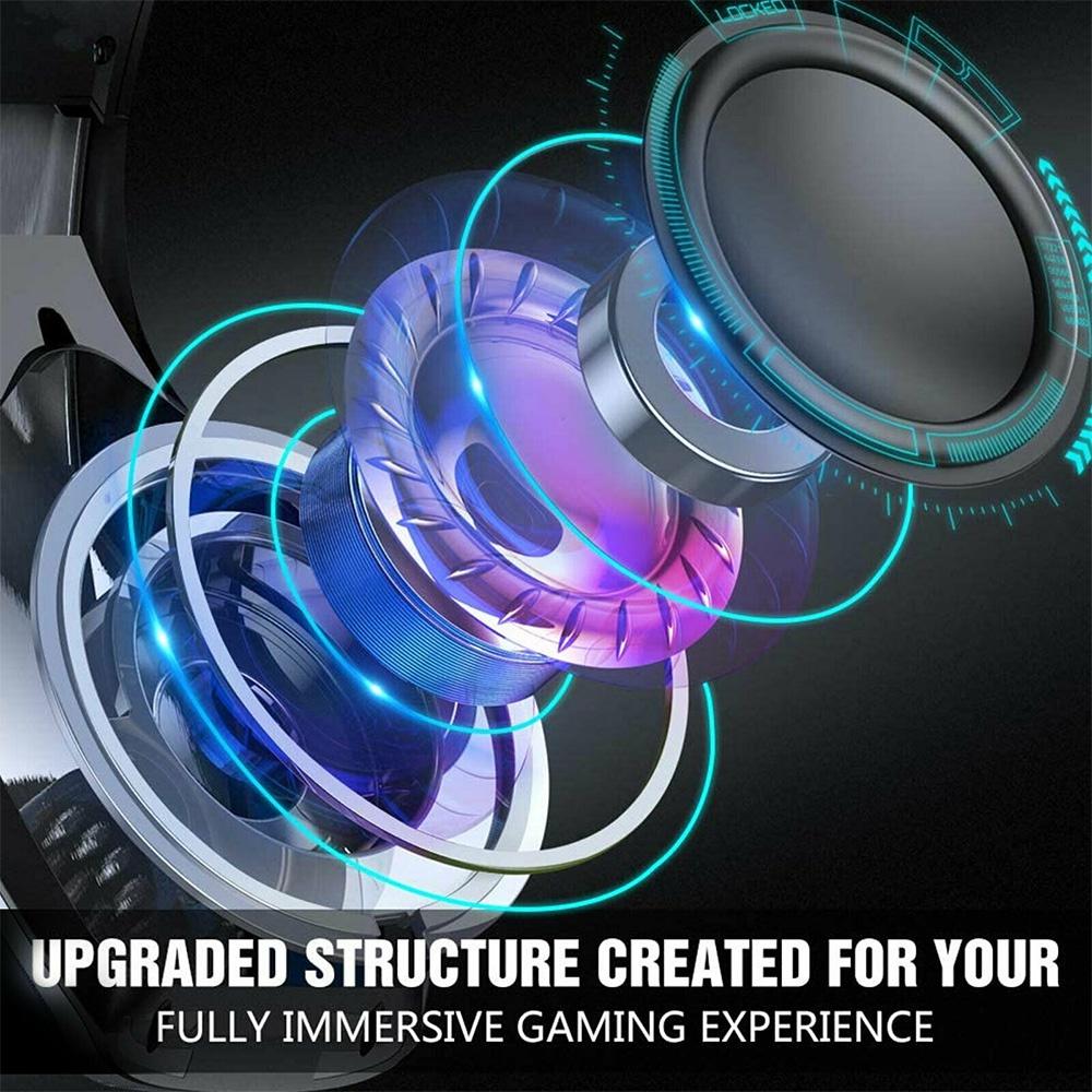 Gaming Headphones HiFi 9D Surround Sound Stereo Earphones Wired Microphone Headset USB Colorful Light PC Laptop Headse for Laptop/PC/Mobile/PS4/Xbox