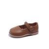 Fashion Little Girls Solid Color British Style Soft Sole Non Slip Leather Shoes