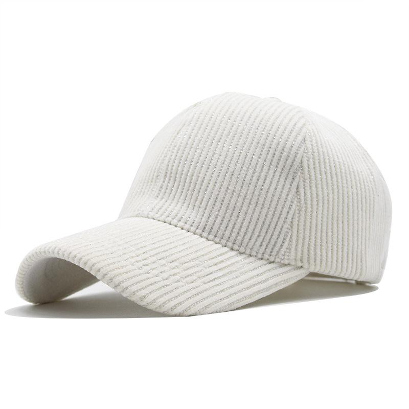 Hat Baseball Cap, Corduroy Mixed Color Baseball Cap Versatile Checked Cold Cap