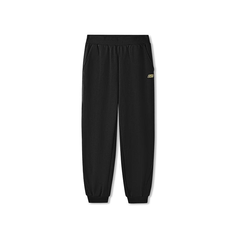 Skechers Loose Comfortable Breathable Knitted Sports Pants Men bottoms Carbon-Black L126M002-0018 M