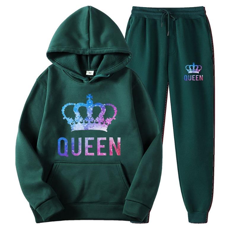 Pár mikin s kapucí set pánské dámské ležérní volné s dlouhým rukávem sportovní oblečení fleecová bunda tepláky trička s krátkým rukávem (pánské)