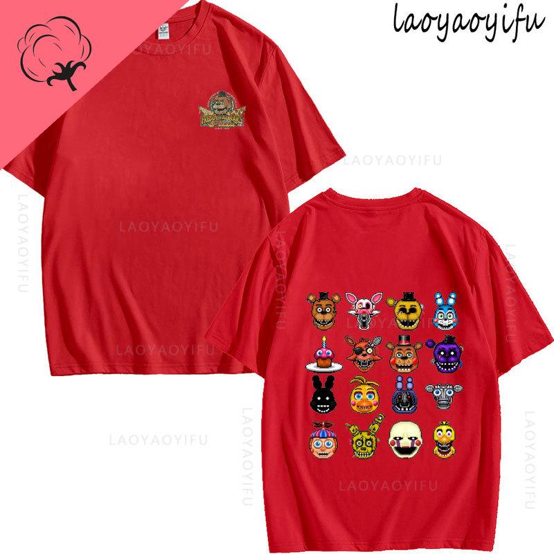 Five Nights At Freddys Theme 100Cotton Printed Fashion Mens Womens Fashion Summer TShirt Shortsleev High Quality Oneck