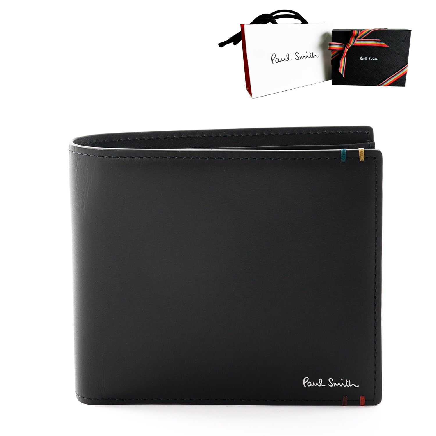 

Paul Smith Men s Bifold Wallet, Genuine Leather, Shop Bag, Includes One Cleaning Cloth (Unengraved, Black) [Gift Wrapping Available]