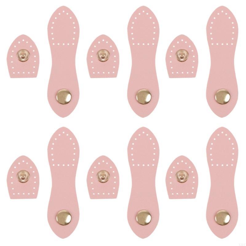 

6 Pieces Practical Button Closure Leather Buckles Sew On Leather Purse Closure Fasteners for Handbag Making X3UC рожевий