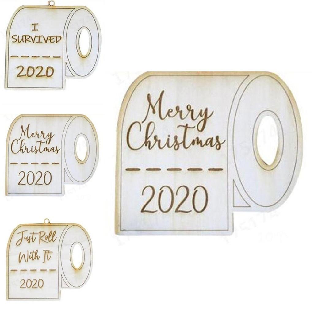 Charming Wooden 2020 Christmas Toilet Paper Santa Claus Quarantine Decoration