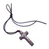 Retro Jesus Cross Necklace Wood Metal Pendant Orthodox Praying Chain Jewelry Catholic Religious Christian Crucifix Gift for Men