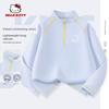 Hello Kitty Girls' Long-Sleeved T-Shirt Spring Children's Base Shirt Baby Top Blue Nice-Looking Girls' Spring Clothing