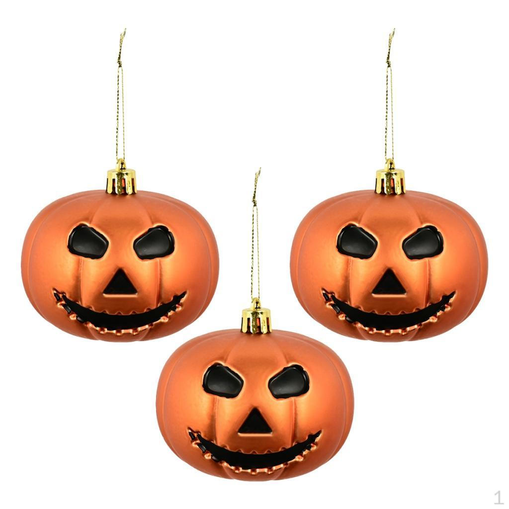 3 Pieces Halloween Hanging Pumpkin Decorations Ball Ornaments,Baubles Scary Spooky Party
