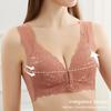 Dámská krajková braletka vycpaná bezdrátová podprsenka květinová krajková podprsenka vpředu zapínání vzadu vyhlazující demi podprsenka krajková podprsenka push up tenká měkká podprsenka